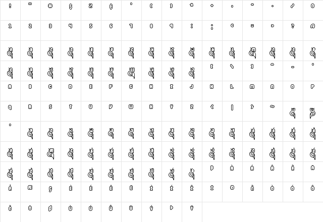 Snailets BRK Normal  glyph index