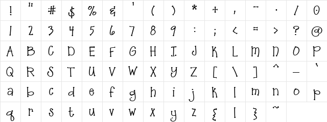 LD Delightful Regular  glyph index