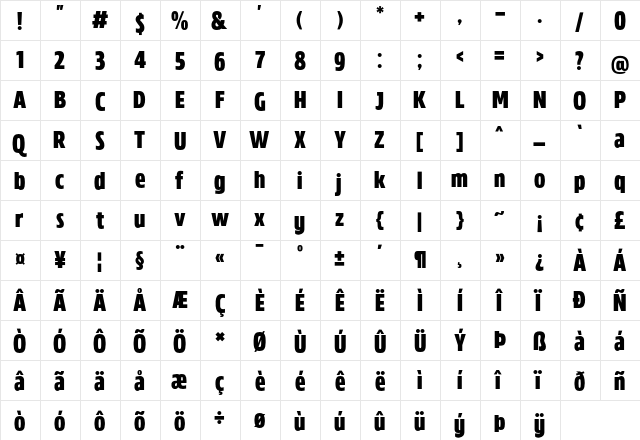 MADE Florence Sans Regular  glyph index