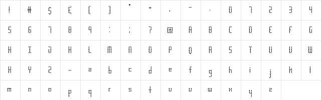 Scoreboard LED Regular  glyph index