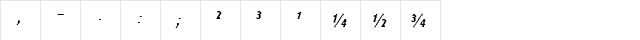 Zeitgeist MT Italic  glyph index