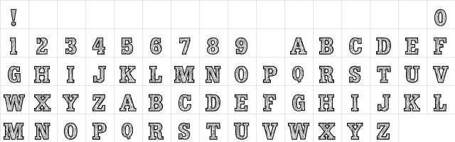 101! Wooden Alpha BlockZ Regular  glyph index