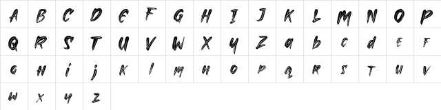Lockdown demo Regular  glyph index