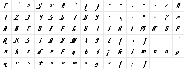 Sad Films Regular  glyph index