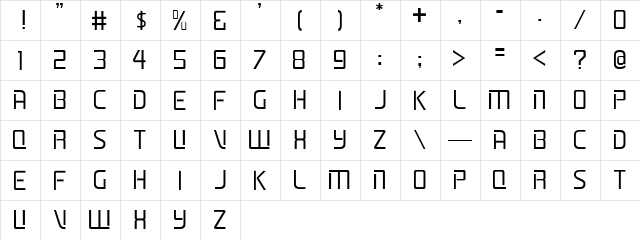 Lifeline JL Regular  glyph index