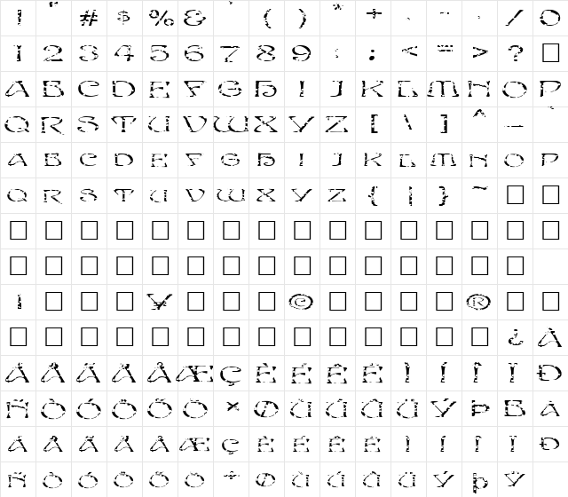 FZ JAZZY 20 HOLEY EX Normal  glyph index