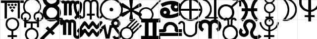 Ursign Dings Regular  glyph index
