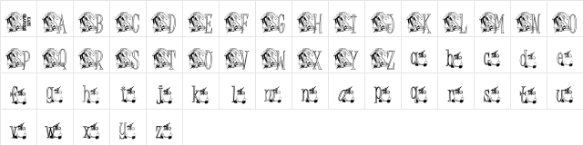 KG GETAWAY Regular  glyph index