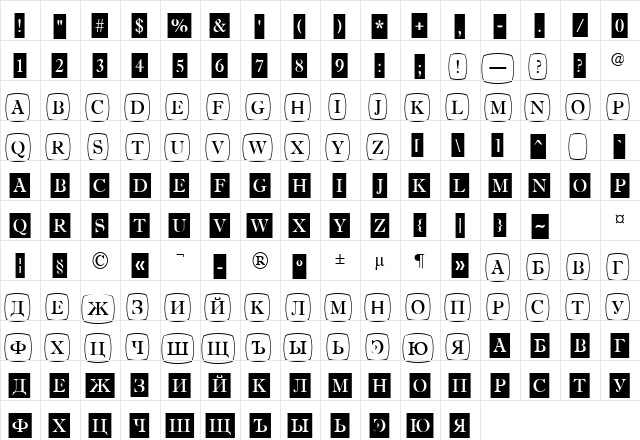 a_AntiqueTrdCmDc1Cb Regular  glyph index