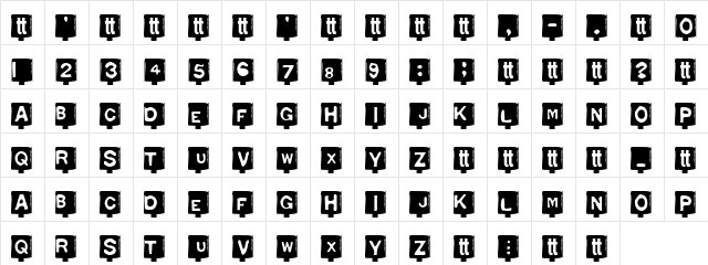 Typo Negative Regular  glyph index
