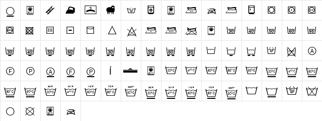 Linotype Textile Pi Regular  glyph index