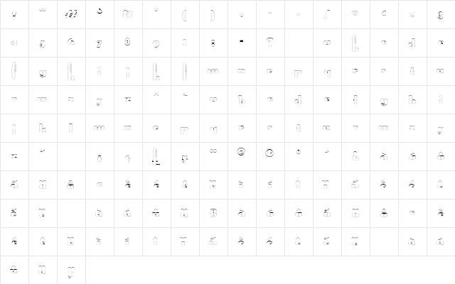 SplittingHaresOutline Regular  glyph index