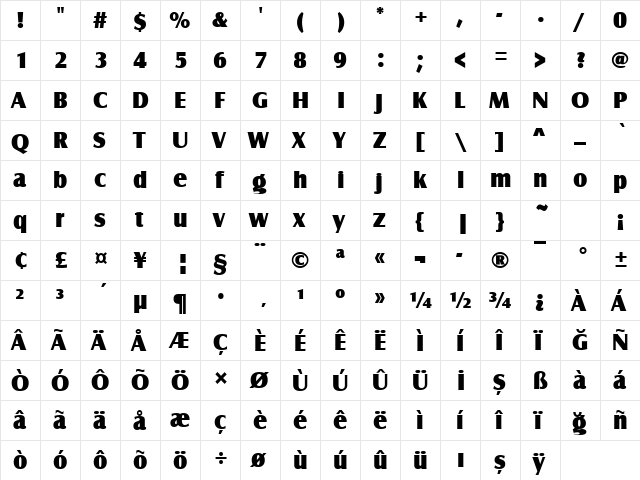 00841 Regular  glyph index