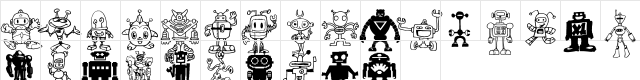 Bots'n Droids Regular  glyph index