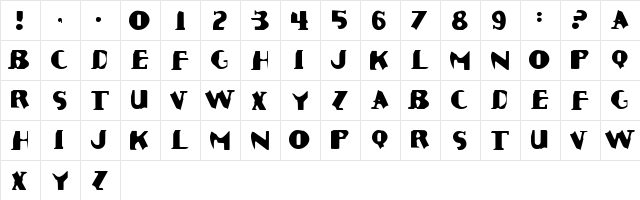 Cauterize Regular  glyph index