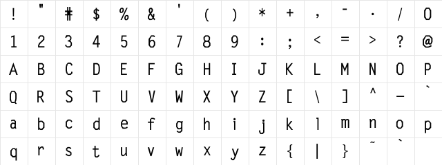 ntwetal normal  glyph index