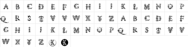 VespasiansFlorials Regular  glyph index