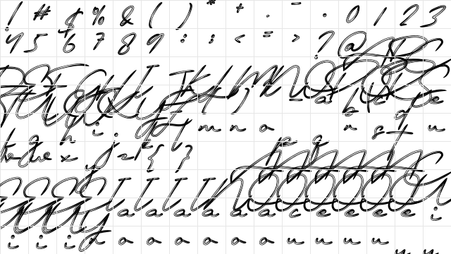 Signature December Regular  glyph index