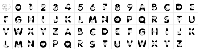 LMS Clifford, The Big Red Font Regular  glyph index