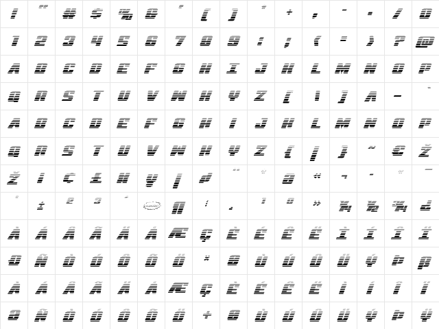 Virgin Hybrid Scanlines Regular  glyph index