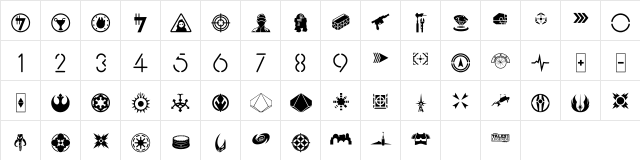 Stay On Target Regular  glyph index