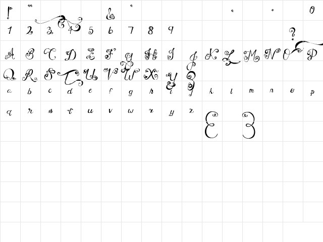 MTF Under Your Skin Regular  glyph index