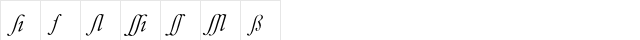 CaslonZQ-Italic Regular  glyph index