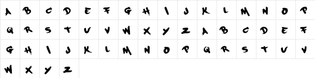 PaintCans_Free Regular  glyph index