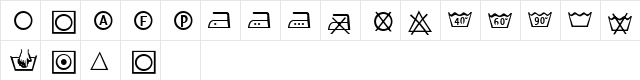Labels Regular  glyph index
