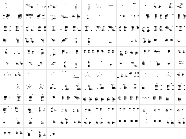 FederalSix Horizontal  glyph index