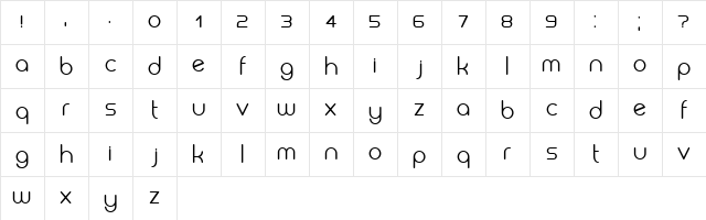Biysk Regular  glyph index