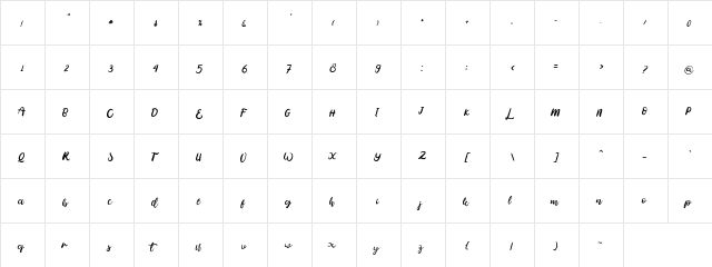 I_Love_January Regular  glyph index