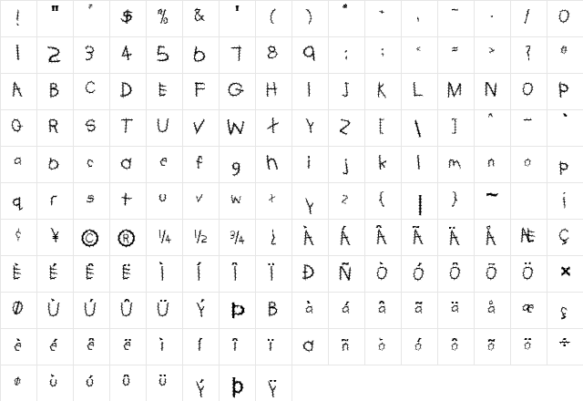 Primer-Spiked Normal  glyph index