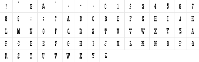 Sageland WF Regular  glyph index