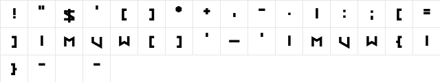 Coded Message Regular  glyph index