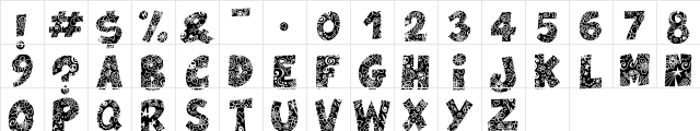 Flowers Power Nega Regular  glyph index