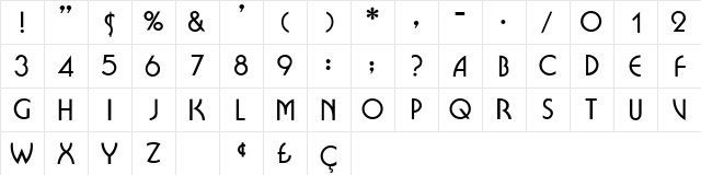 Brioche Display Caps SSi Regular  glyph index