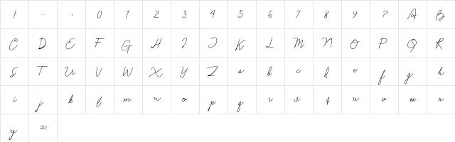 Anndanlusia Regular  glyph index