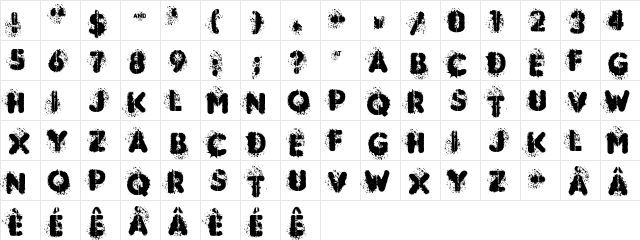MUDSHAKE 83 Regular  glyph index
