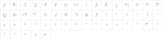 Galinta Signature - free Regular  glyph index