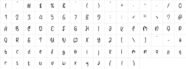 Hand Ball Regular  glyph index