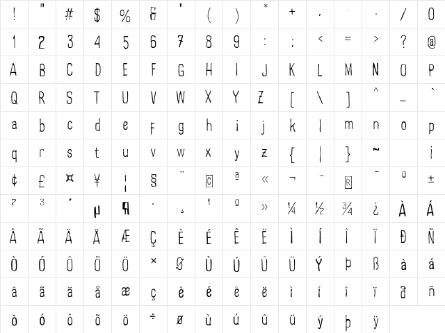 Holiday with Me Regular  glyph index