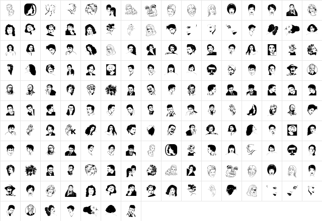 SheAndHe Regular  glyph index