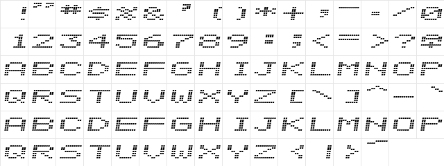 Arranged Blocks Spread Regular  glyph index