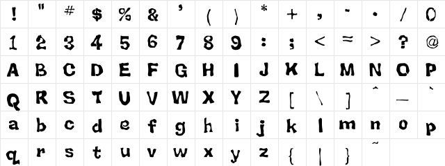 AdLib Regular  glyph index