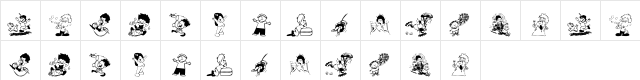KR Kidlets Regular  glyph index