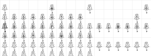 Sydney Show Regular  glyph index