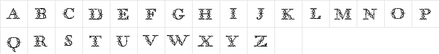 BodoniClassic FloralInitials  glyph index