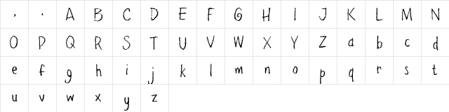 pencilPete FONT Regular  glyph index