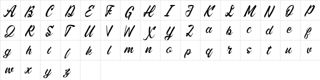 Hightide Regular  glyph index